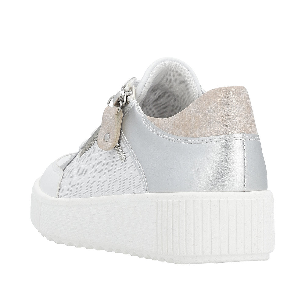 Remonte Women's Style R7901 Athletic Lace-Up With Zip - White XFD99ozE