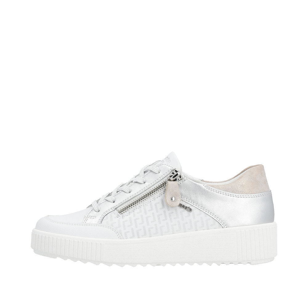 Remonte Women's Style R7901 Athletic Lace-Up With Zip - White XFD99ozE