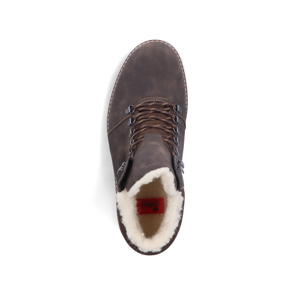 Rieker Synthetic Leather Men's F8333 Ankle Boots - Flip Grip - Brown V7IHm1kI