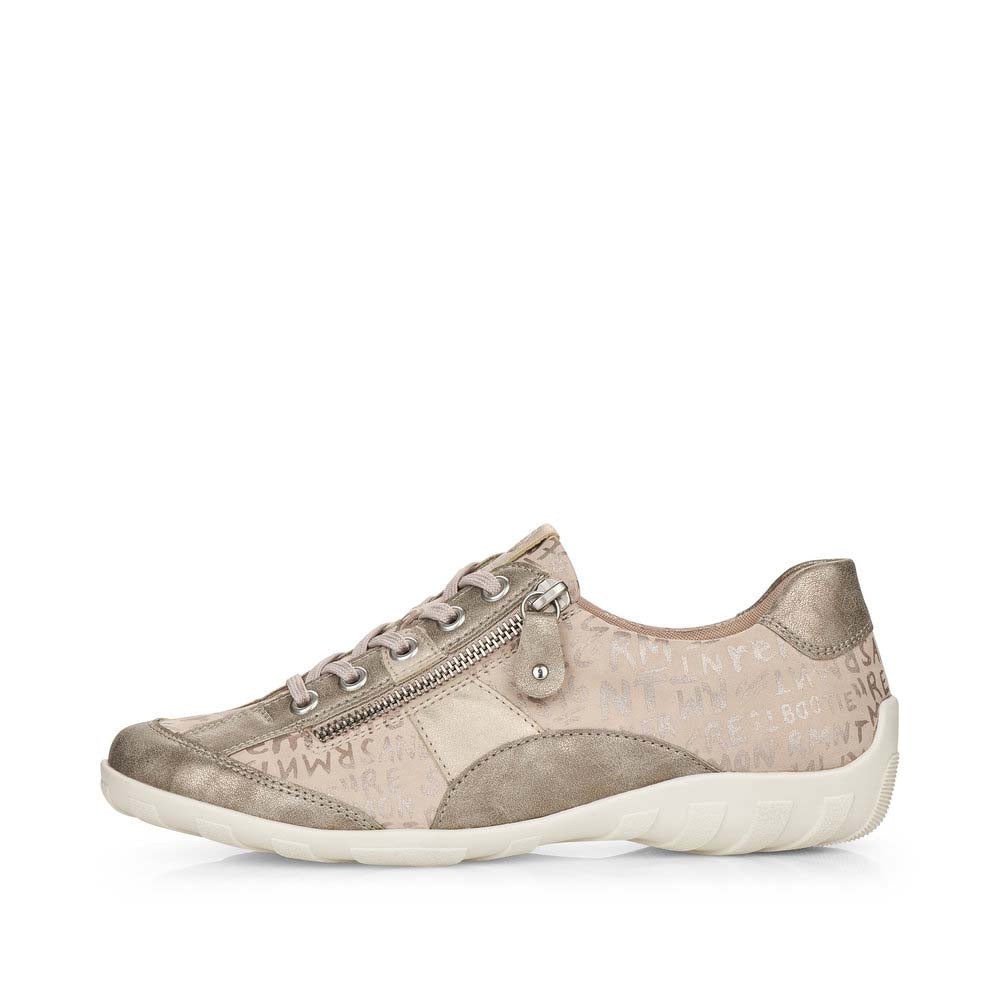 Remonte Women's Style R3403 Casual Lace-Up With Zip - Beige Combination BVJBWdj4