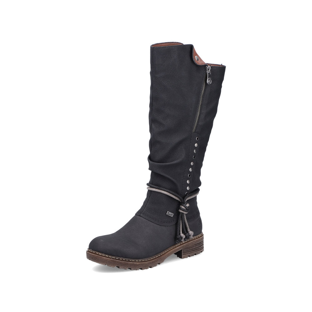 Rieker Synthetic Leather Women's Tall Z4759 Tall Boots - Black