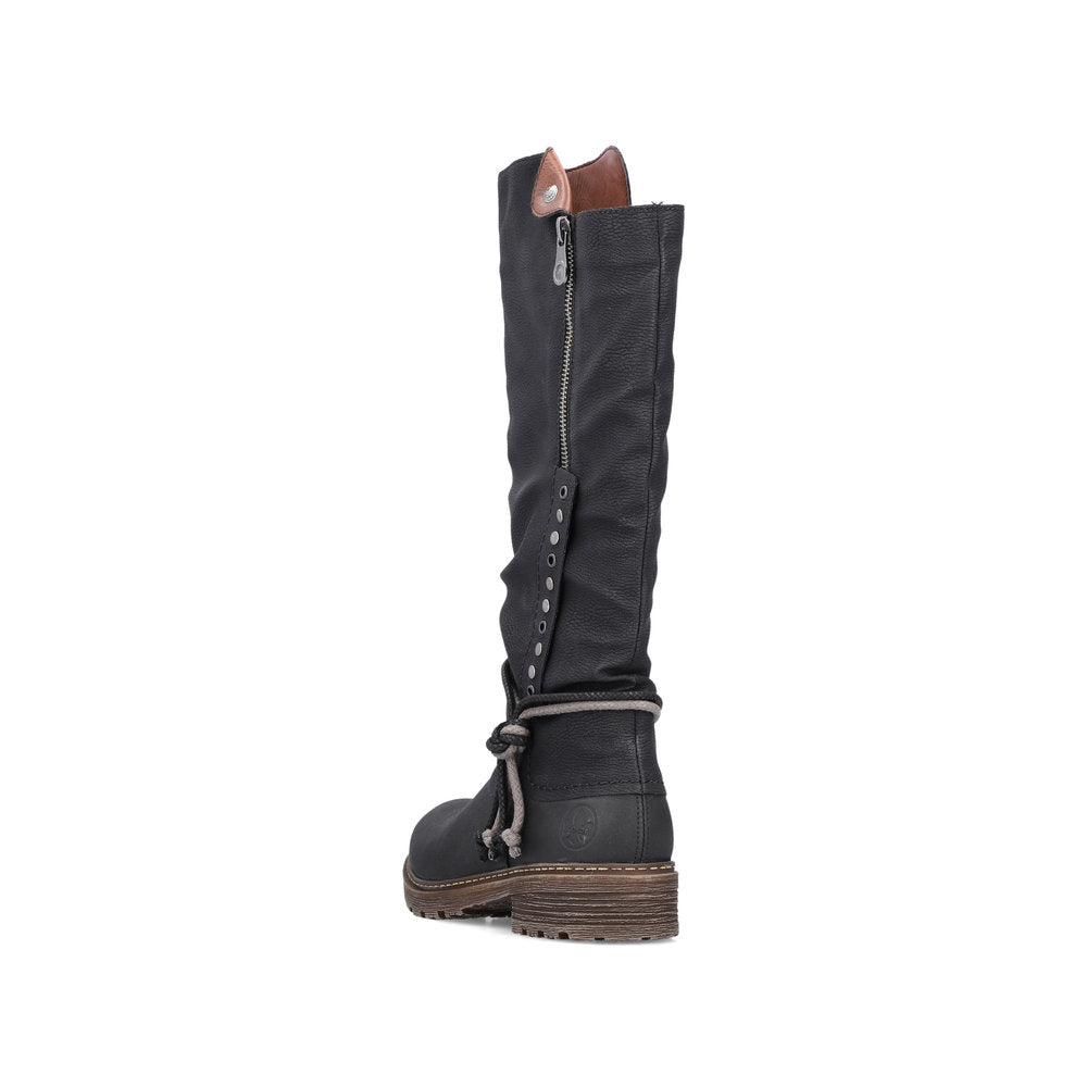 Rieker Synthetic Leather Women's Tall Z4759 Tall Boots - Black VvMvTJFH