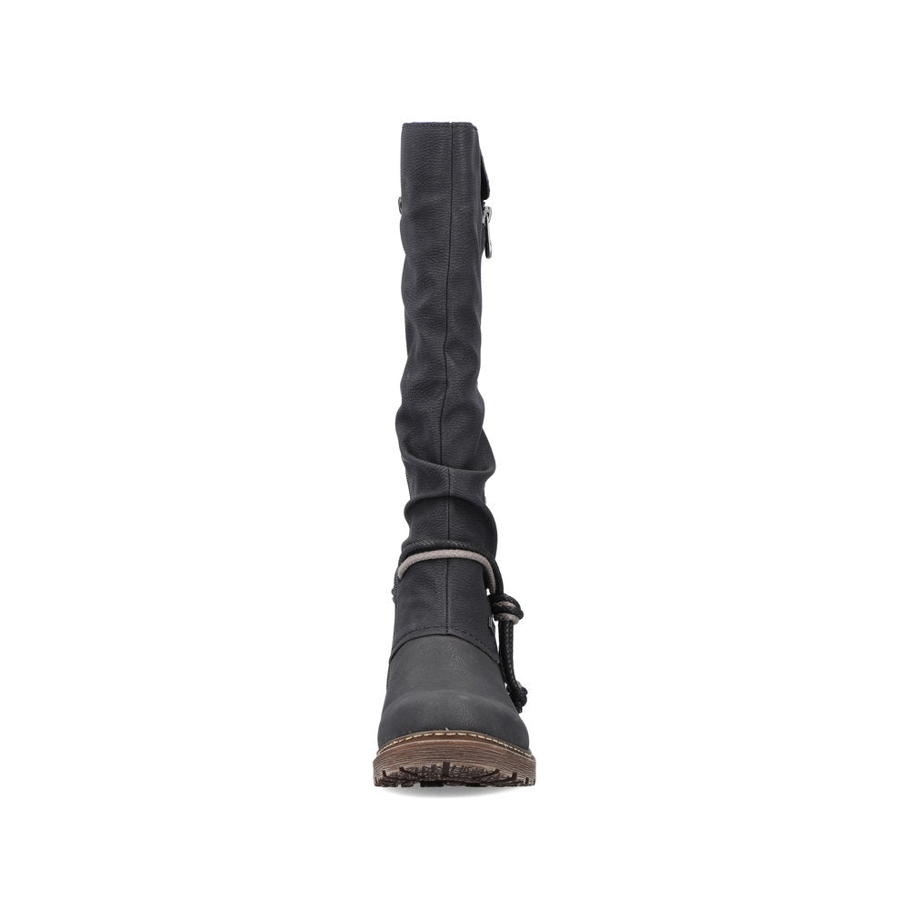Rieker Synthetic Leather Women's Tall Z4759 Tall Boots - Black VvMvTJFH