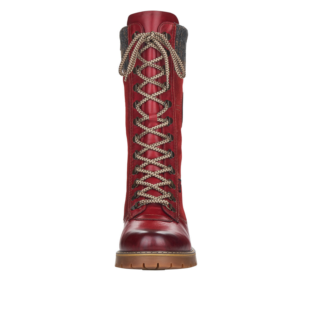 Remonte Suede Leather Women's' Tall D9375 Tall Boots Athleisure Boots - Red Combination E1knI9Lj
