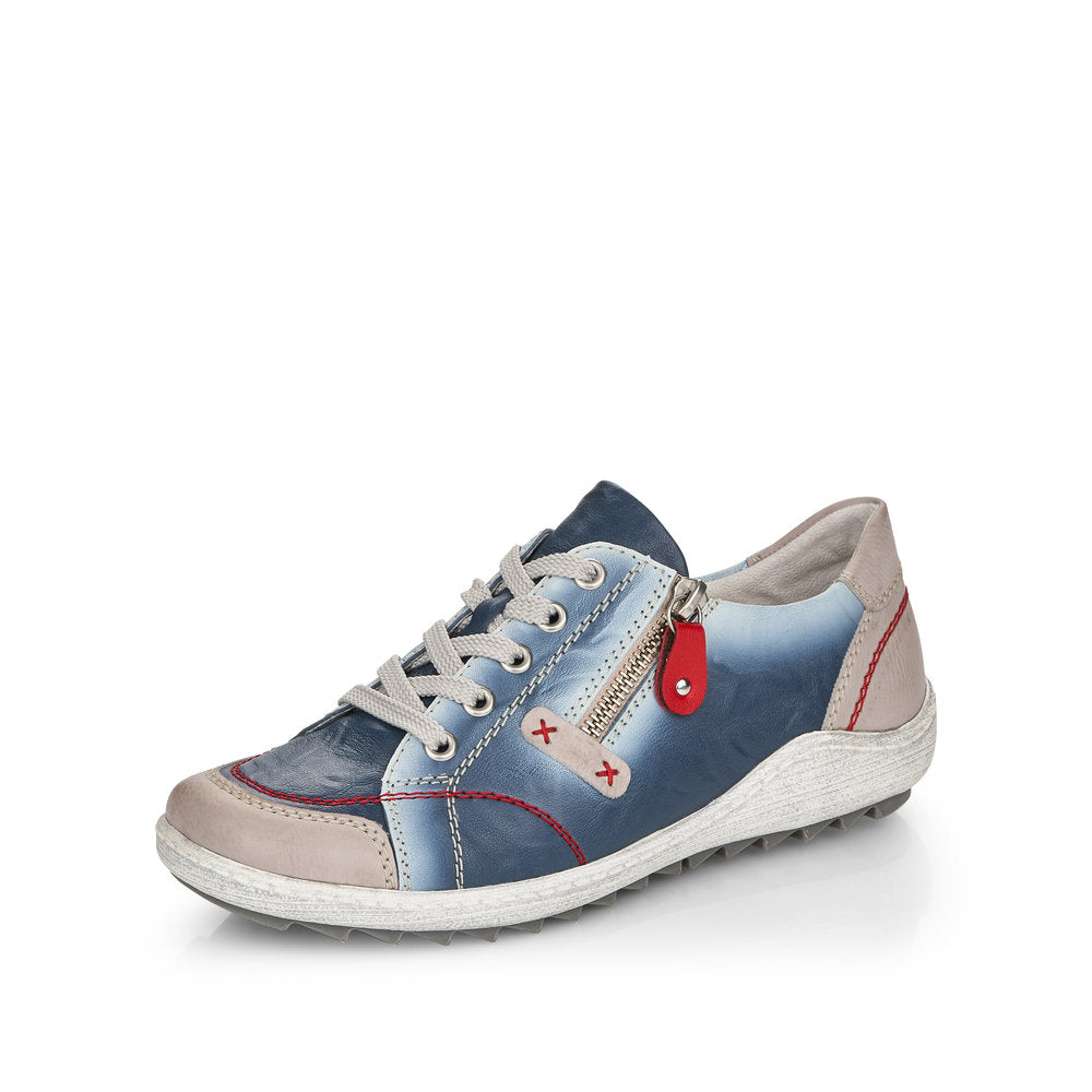 Remonte Women's Style R1427 Casual Lace-Up With Zip - Blue