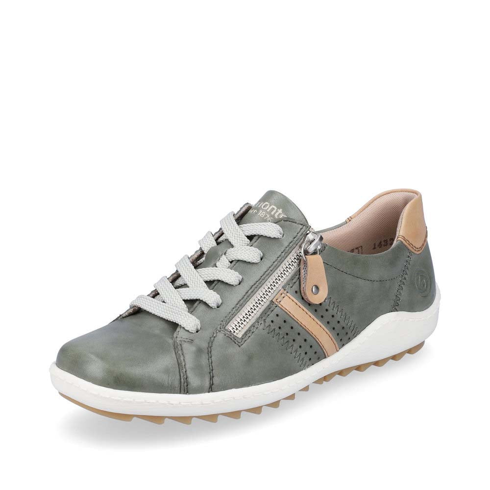 Remonte Women's Style R1432 Casual Lace-Up With Zip - Red Combination
