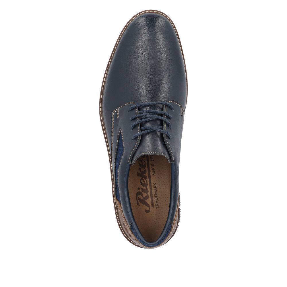Rieker Men's Style 14416 Dress Lace-Up - Blue UnSRiuGO