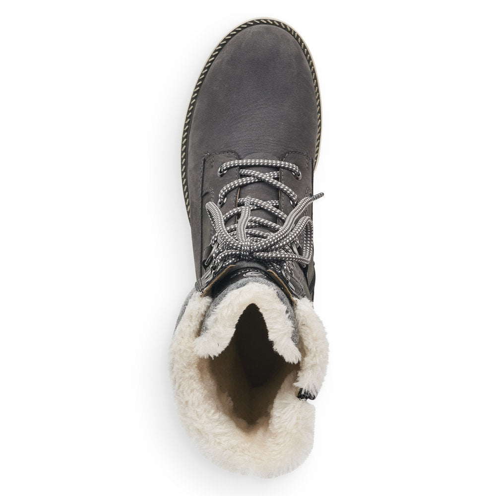 Remonte Suede Leather Women's Mid Height D8474-22 Mid-Height Boots - Grey Combination zrFUxQ8a