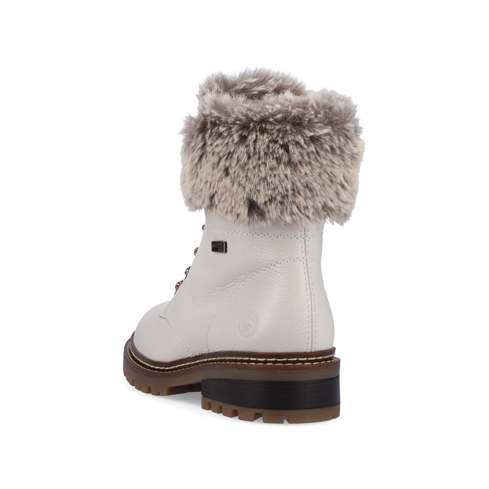 Remonte Leather Women's Short D0B74 Ankle Bootsfiber Grip - White Combination tDEl9hRi