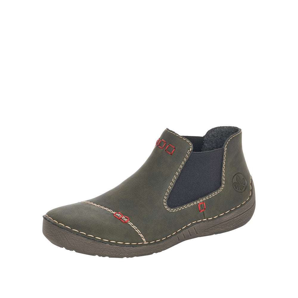 Rieker Synthetic Material Women's Short 52590 Ankle Boots - Green