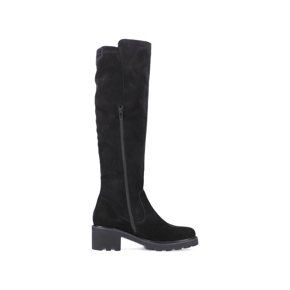 Remonte Suede Leather Women's' Tall D0A73-24 Tall Boots - Black 9TeJDw9F