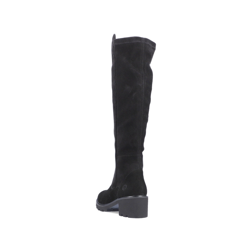 Remonte Suede Leather Women's' Tall D0A73-24 Tall Boots - Black 9TeJDw9F