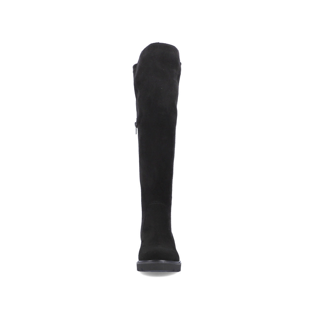 Remonte Suede Leather Women's' Tall D0A73-24 Tall Boots - Black 9TeJDw9F