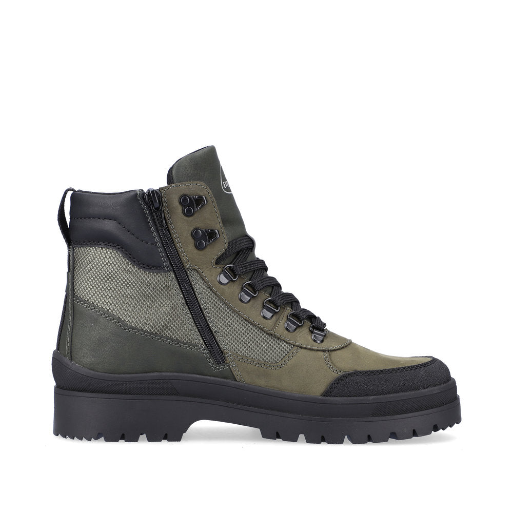 Rieker Evolution Synthetic Leather Men's U0270 Ankle Boots - Green Combination HBH4YM0F