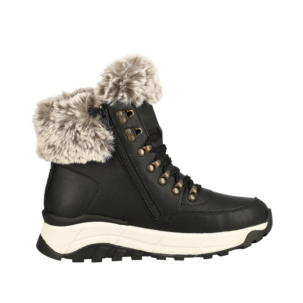 Rieker Evolution Leather Women's Mid Height W0063-00 Mid-Height Boots - Black 24L2kEH9