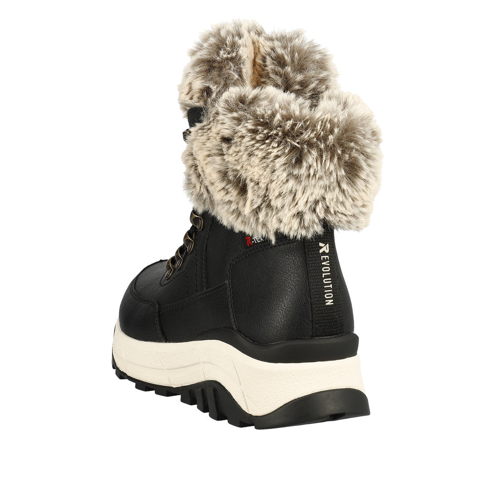 Rieker Evolution Leather Women's Mid Height W0063-00 Mid-Height Boots - Black 24L2kEH9