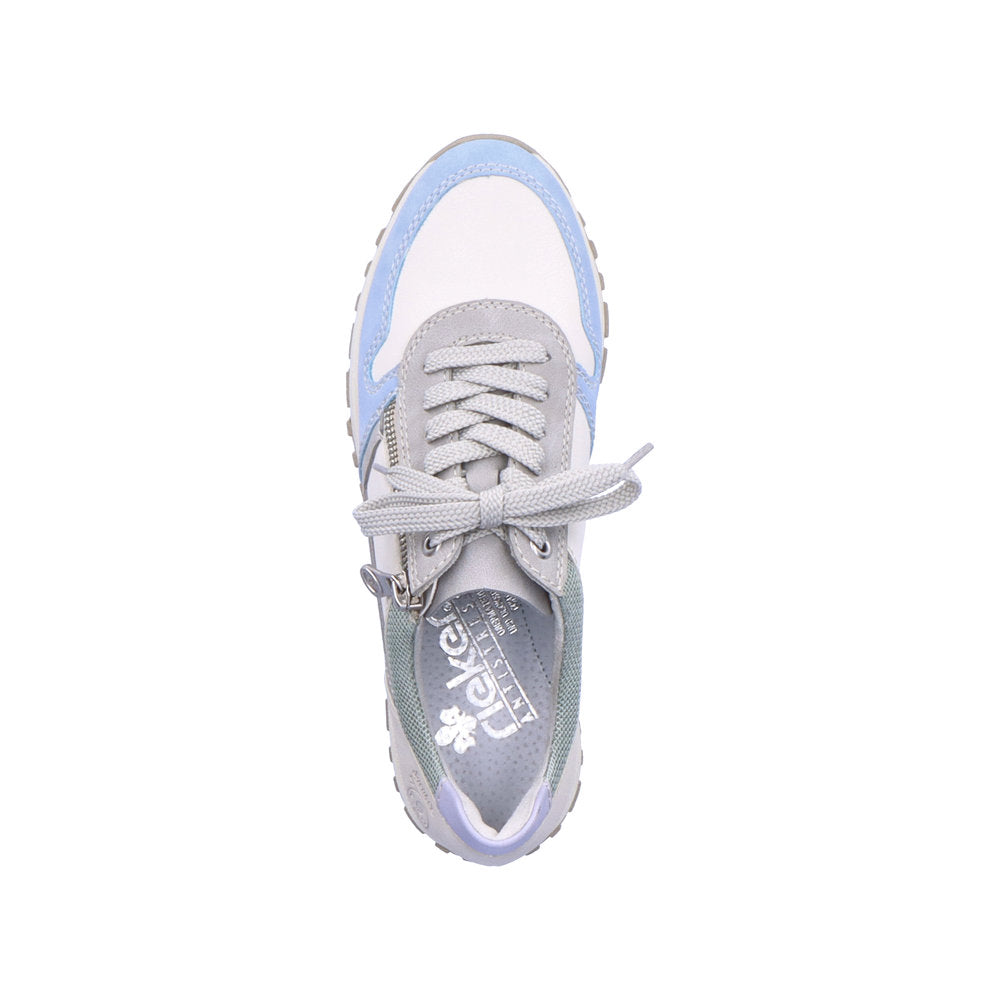 Rieker Women's Style N7422 Casual Lace-Up With Zip - White Combination qievDYyW