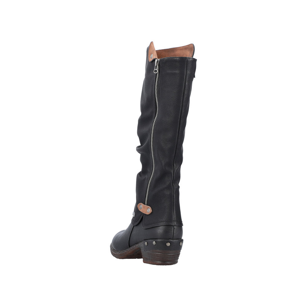Rieker Synthetic Material Women's' Tall 93655 Tall Boots - Black SkBzDHLL