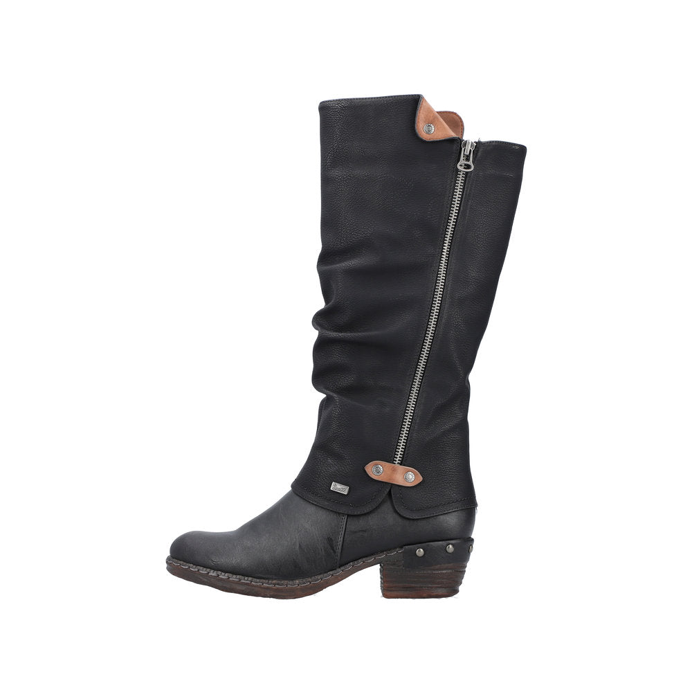 Rieker Synthetic Material Women's' Tall 93655 Tall Boots - Black SkBzDHLL
