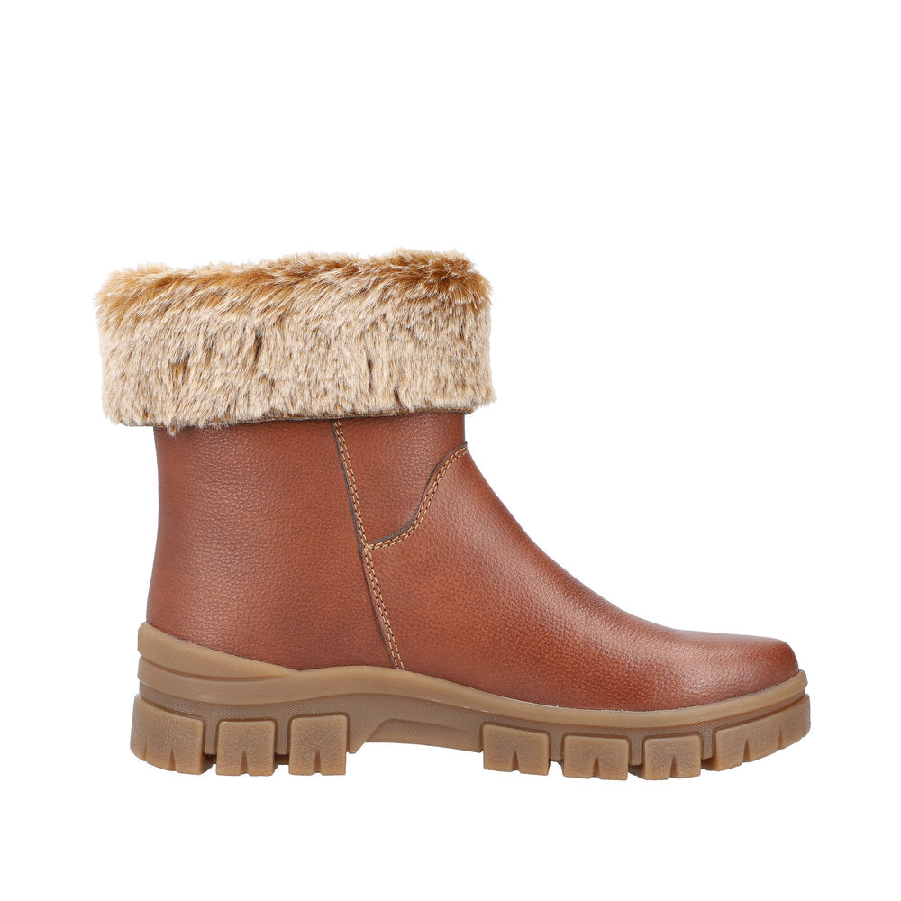 Rieker Synthetic Material Women's Short Z1082 Ankle Bootsfiber Grip - Brown LiIC4zdm