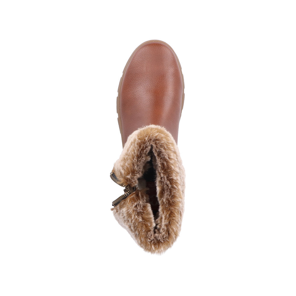 Rieker Synthetic Material Women's Short Z1082 Ankle Bootsfiber Grip - Brown LiIC4zdm