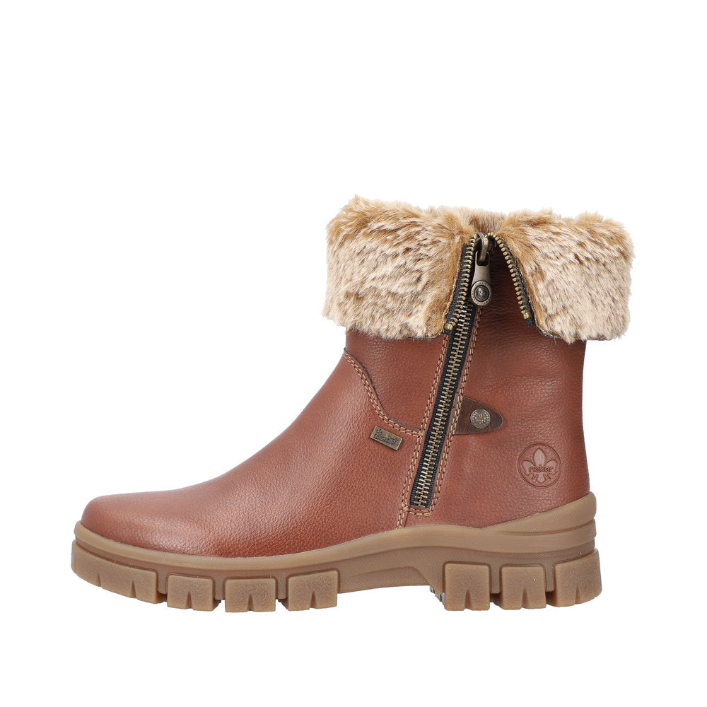 Rieker Synthetic Material Women's Short Z1082 Ankle Bootsfiber Grip - Brown LiIC4zdm