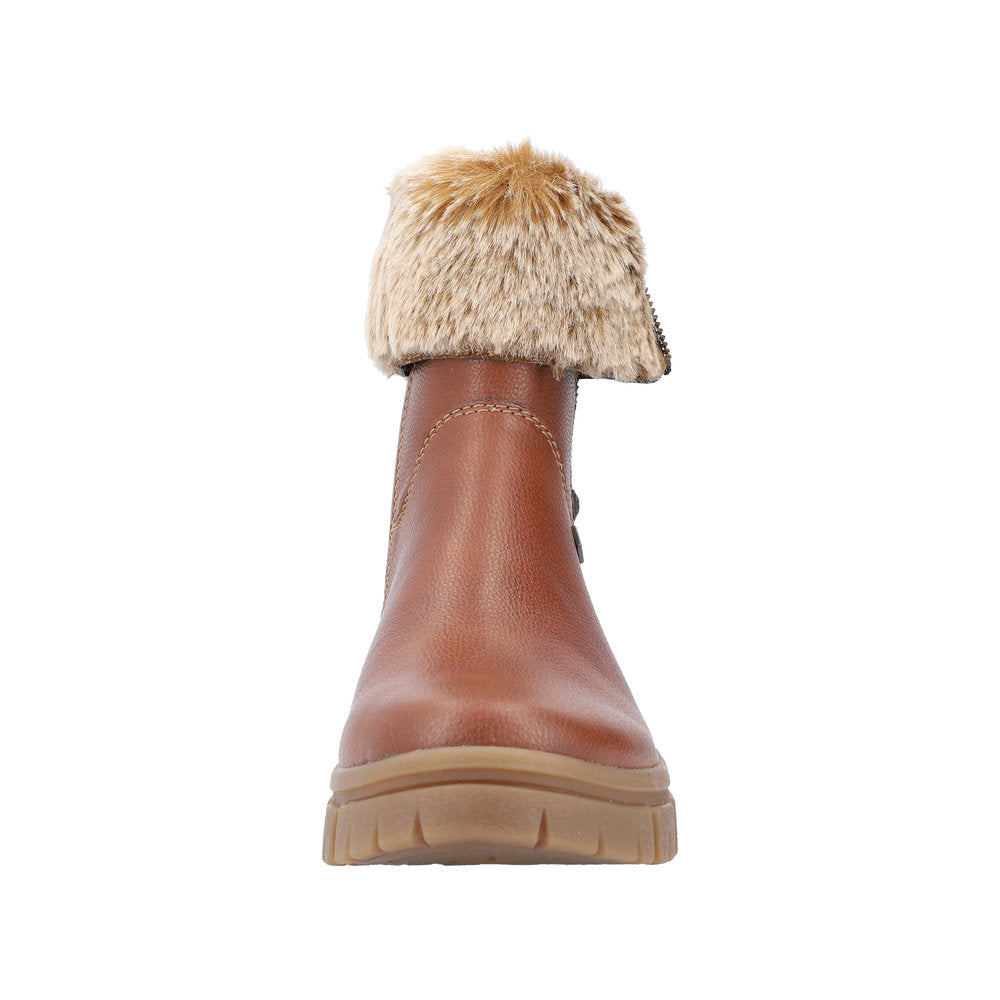 Rieker Synthetic Material Women's Short Z1082 Ankle Bootsfiber Grip - Brown LiIC4zdm