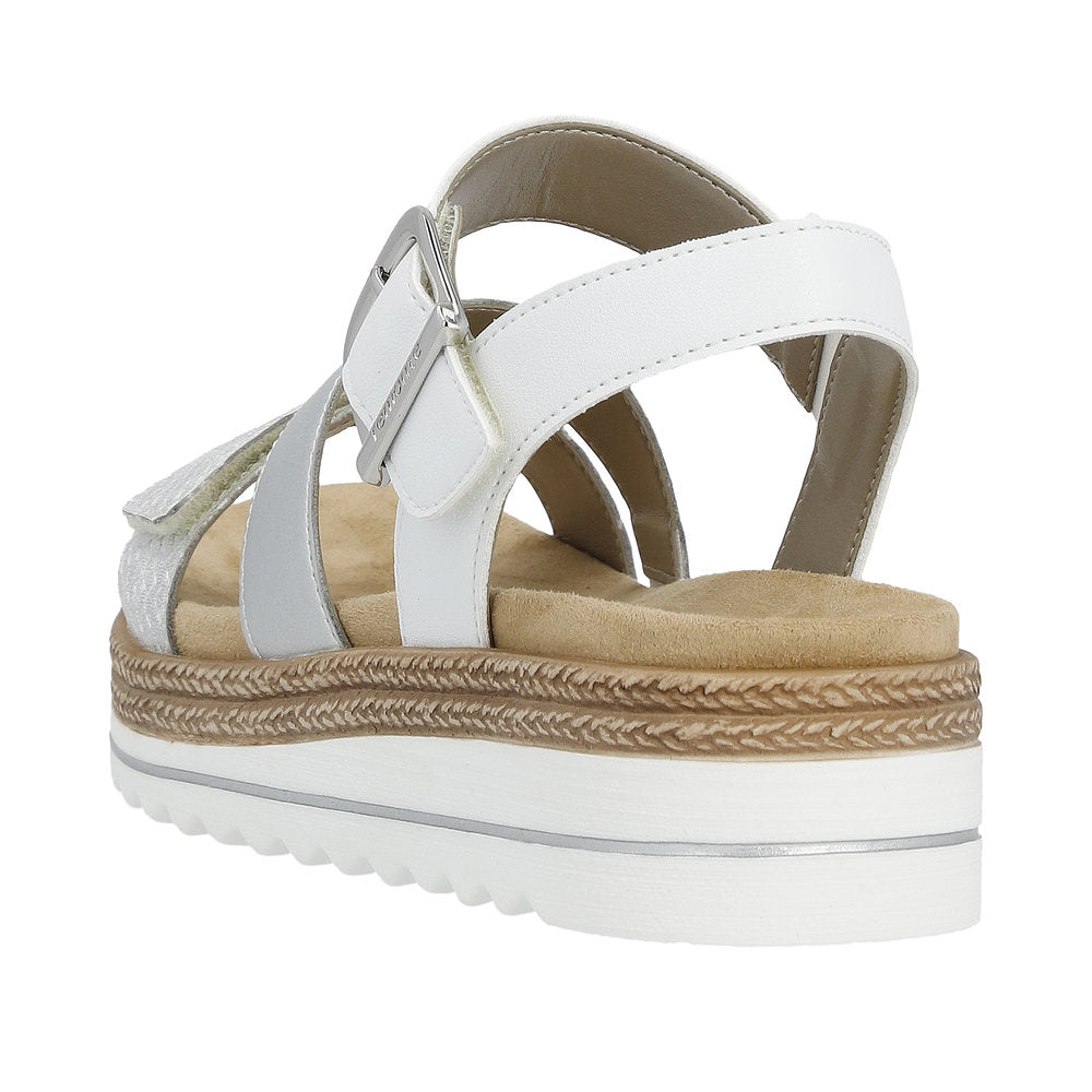 Remonte Women's Style D0Q55 Casual Sandal - Silver\/Platinum Y6DpsHF1