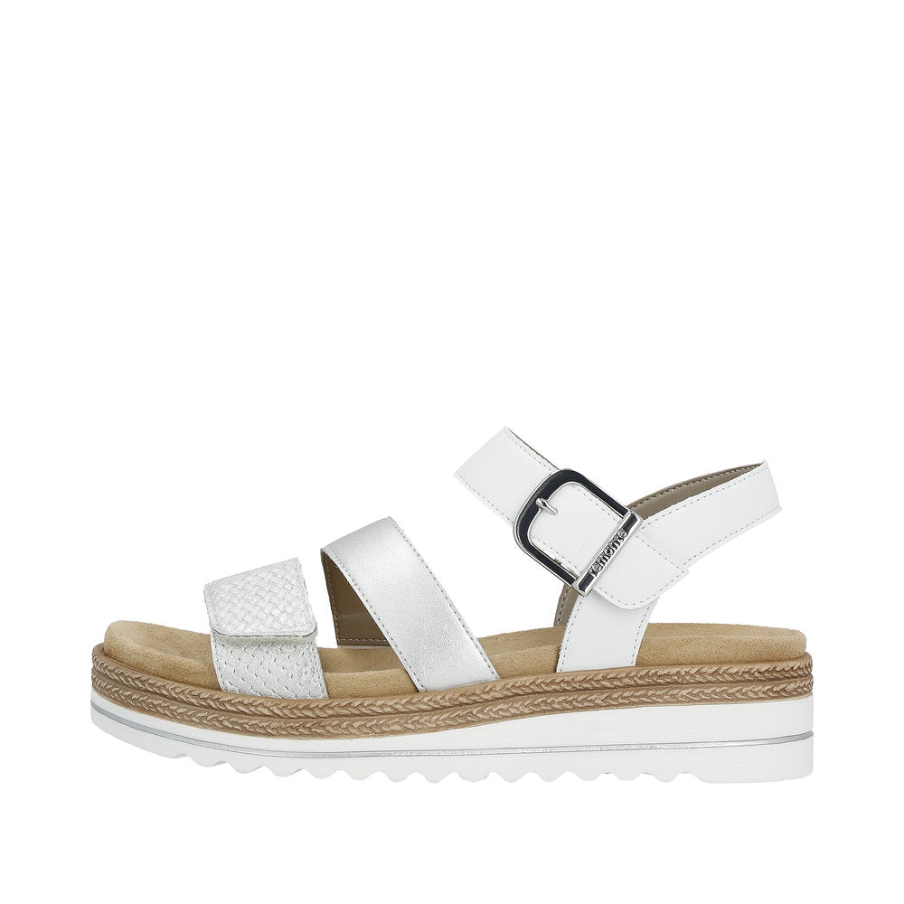 Remonte Women's Style D0Q55 Casual Sandal - Silver\/Platinum Y6DpsHF1