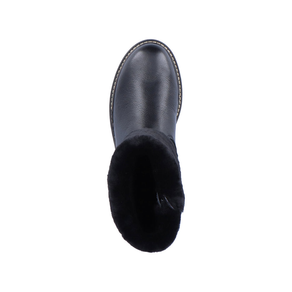 Remonte Leather Women's Mid Height D0B71 Mid-Height Bootsfiber Grip - Black paFd8vrS