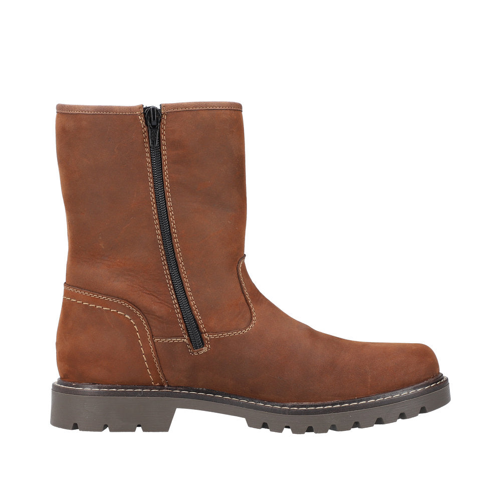 Rieker Leather Men's 39870-00 Ankle Boots Fiber Grip - Brown UnHuGyKz
