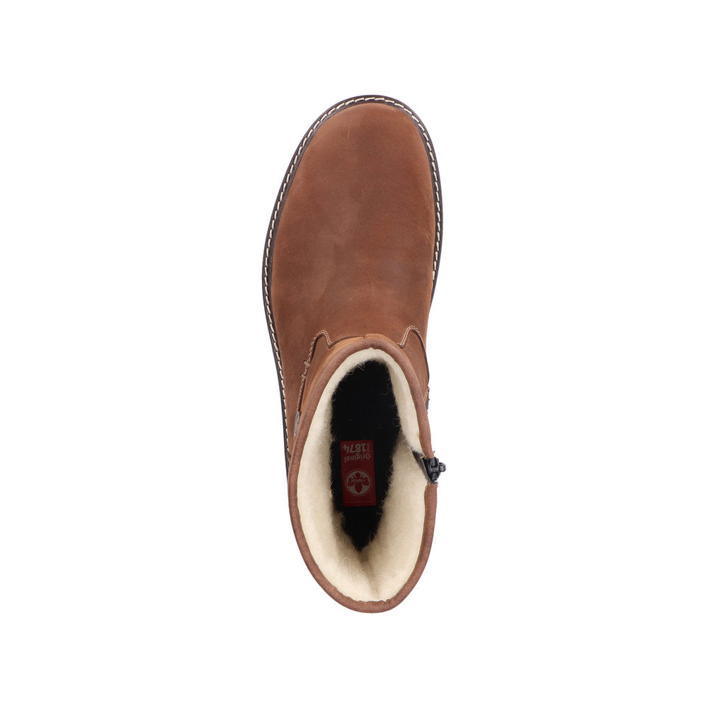 Rieker Leather Men's 39870-00 Ankle Boots Fiber Grip - Brown UnHuGyKz