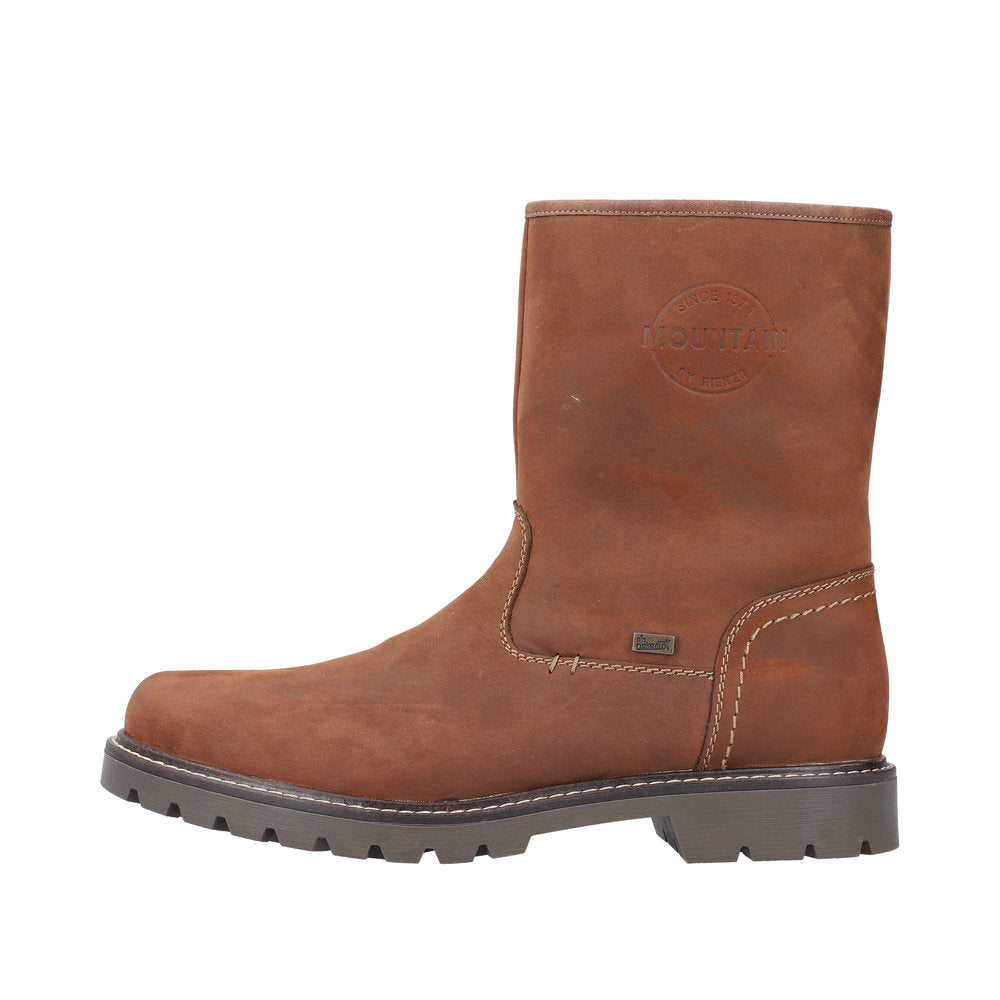 Rieker Leather Men's 39870-00 Ankle Boots Fiber Grip - Brown UnHuGyKz
