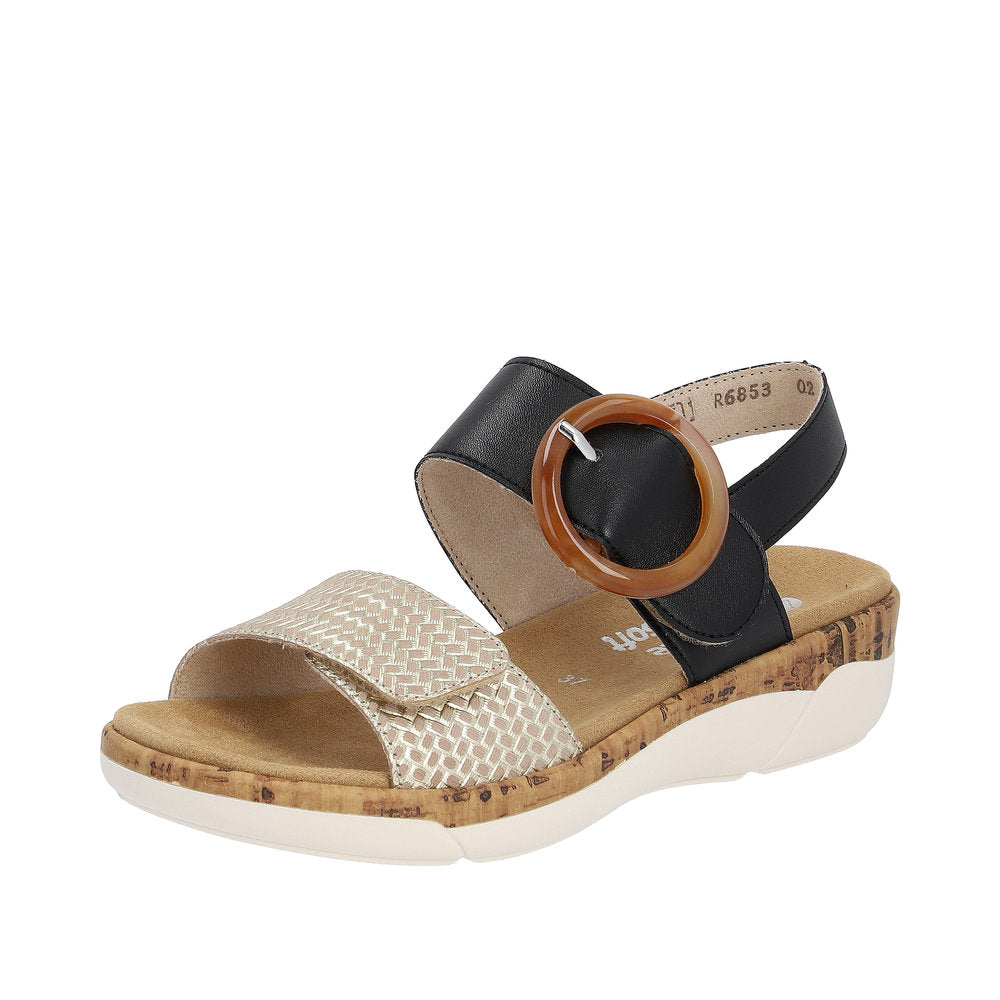 Remonte Women's Style R6853 Casual Sandal - Black Combination