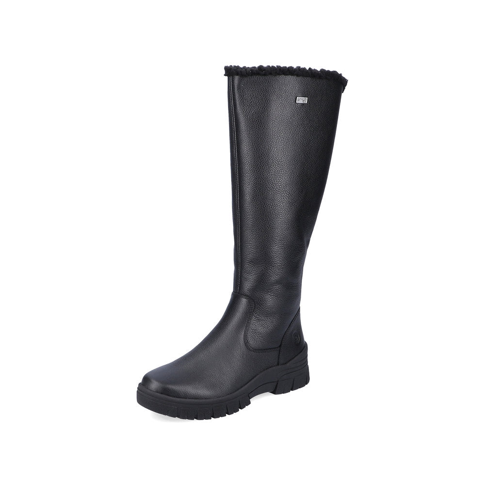 Remonte Leather Women's Tall D0E73 Tall Boots - Black