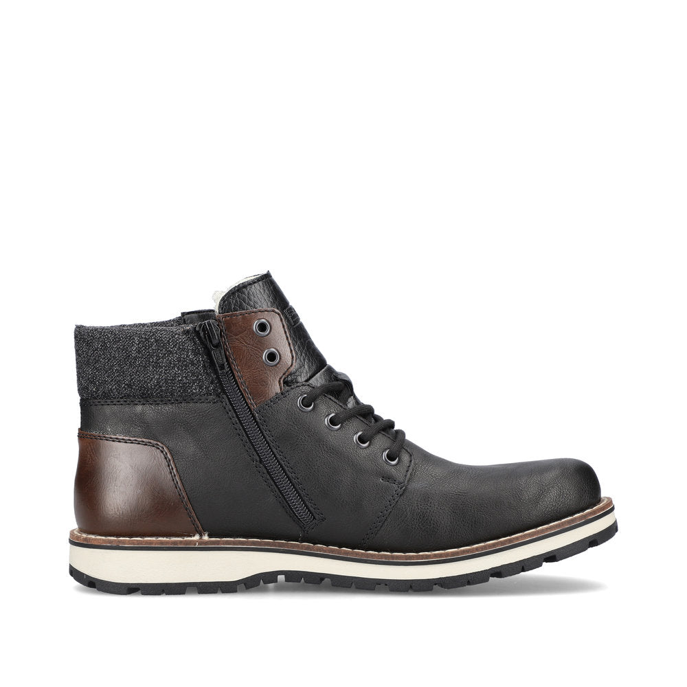 Rieker Synthetic Leather Men's 38434 Ankle Boots - Black Combination 12TfVKqN