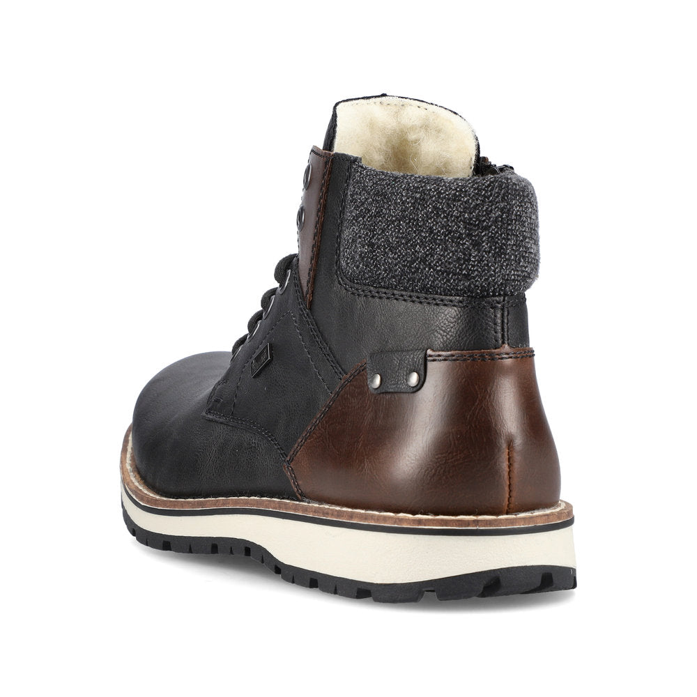 Rieker Synthetic Leather Men's 38434 Ankle Boots - Black Combination 12TfVKqN