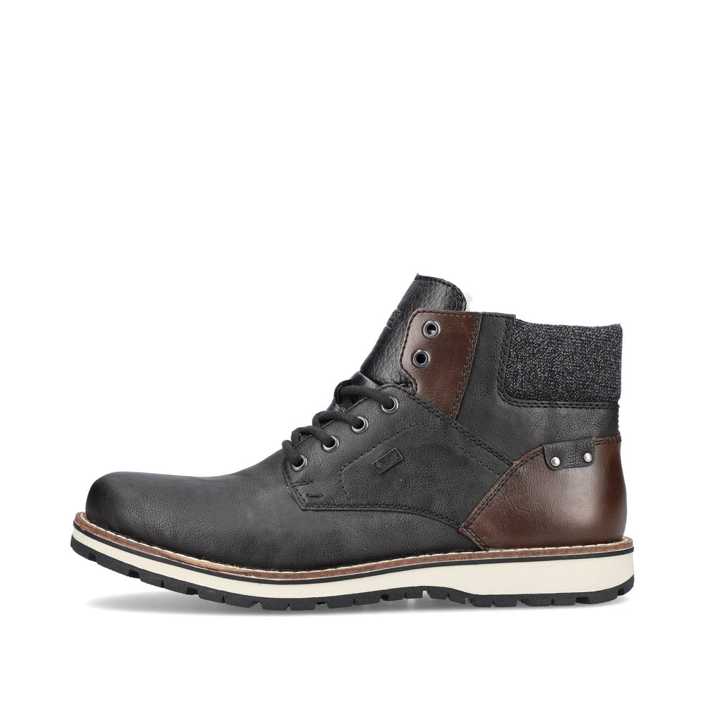 Rieker Synthetic Leather Men's 38434 Ankle Boots - Black Combination 12TfVKqN