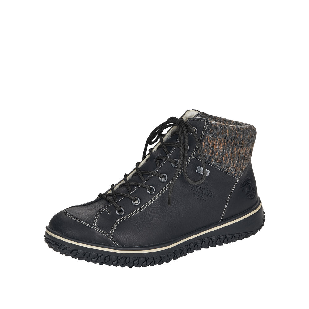 Rieker Synthetic Material Women's Short Z4243-01 Ankle Boots - Black Combination