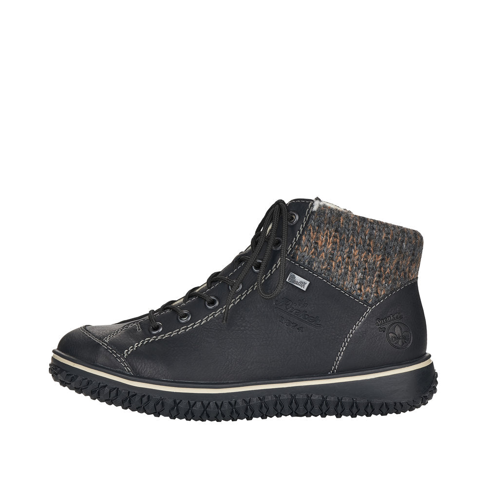 Rieker Synthetic Material Women's Short Z4243-01 Ankle Boots - Black Combination eJvRc44H