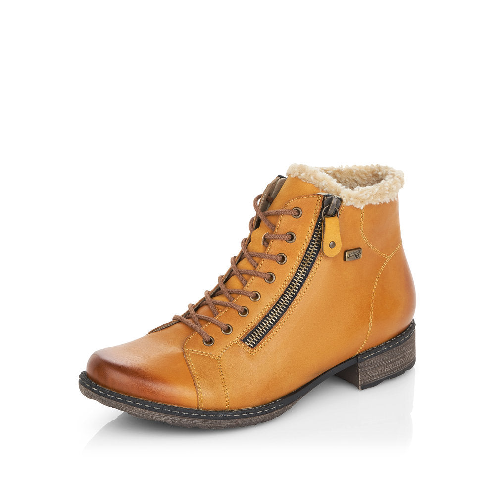 Remonte Leather Women's Mid Height D4372-01 Mid-Height Boots - Yellow Combination
