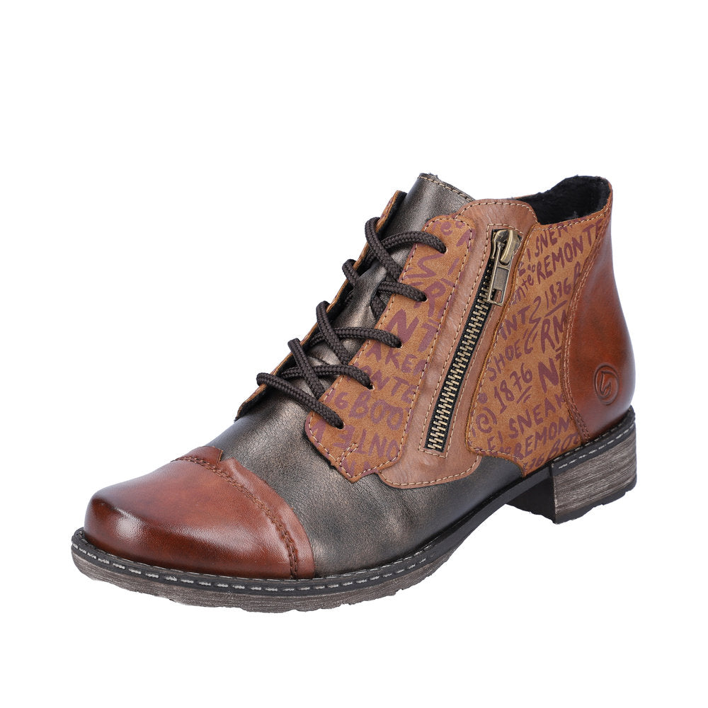 Remonte Synthetic Material Women's Mid Height D4378 Mid-Height Boots - Brown Combination