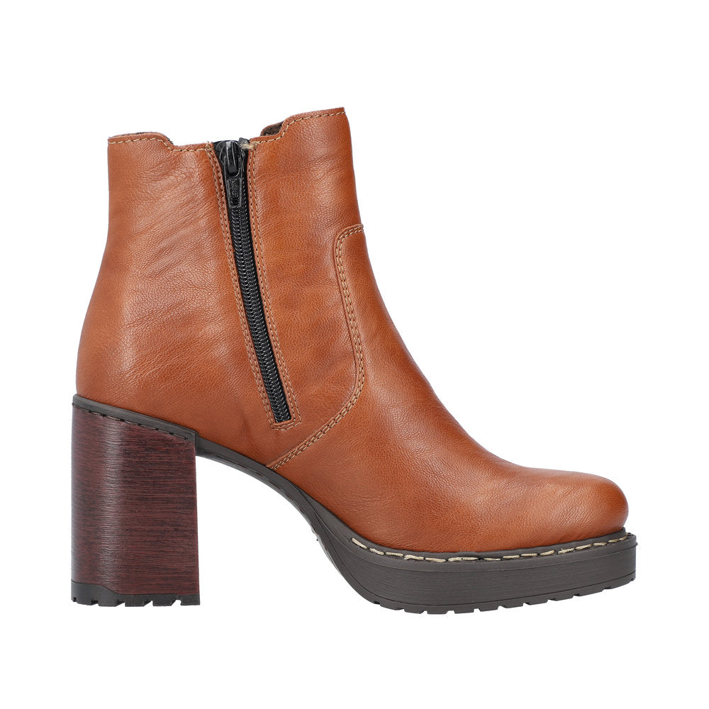 Rieker Synthetic Material Women's Short Y4151 Ankle Boots - Brown a4I9FGAd