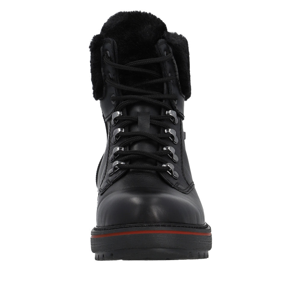 Remonte Leather Women's Mid Height D0U70 Mid-Height Bootsflip Grip - Black RVRys25Z