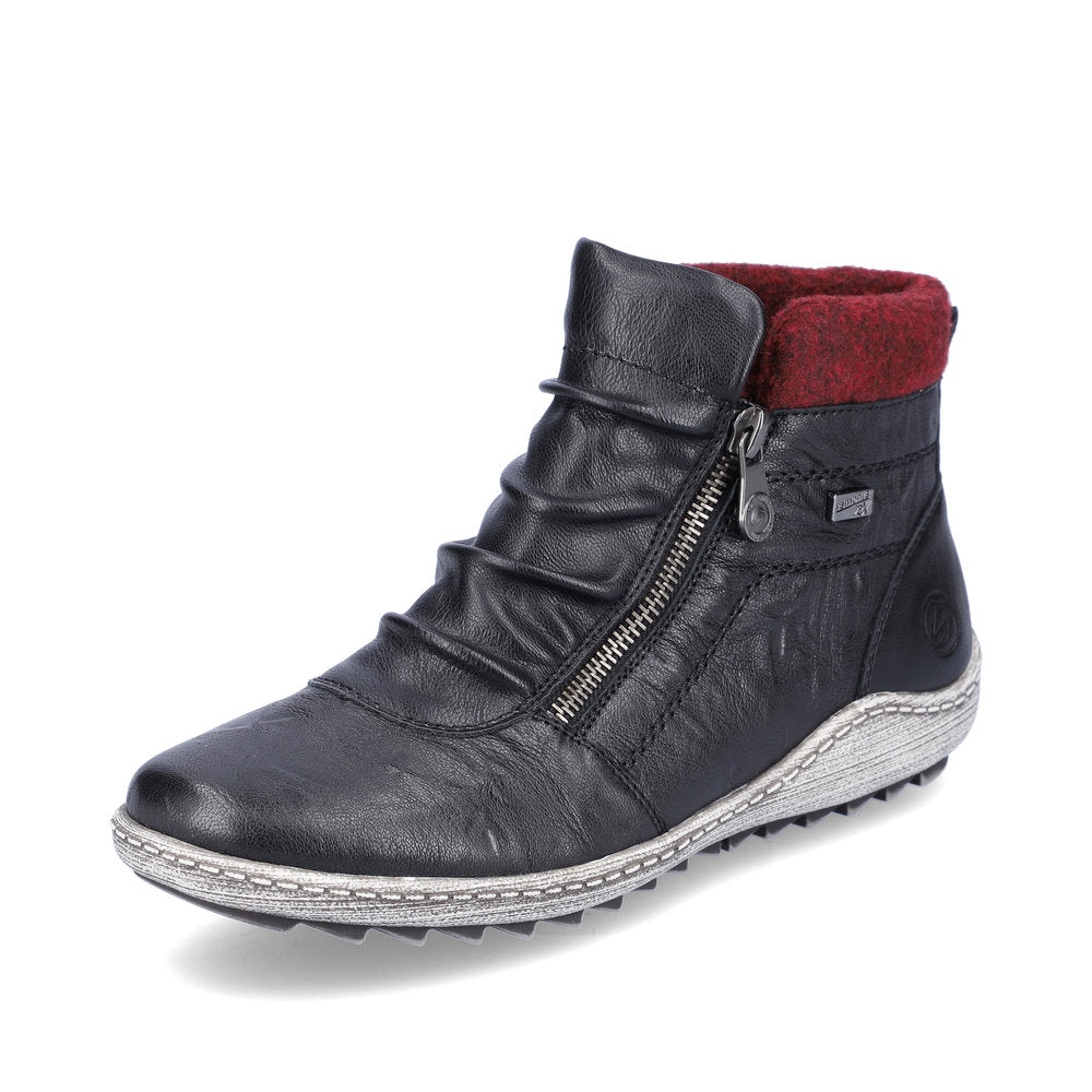 Remonte Leather Women's Mid Height R1486-22 Mid-Height Boots - Black Combination