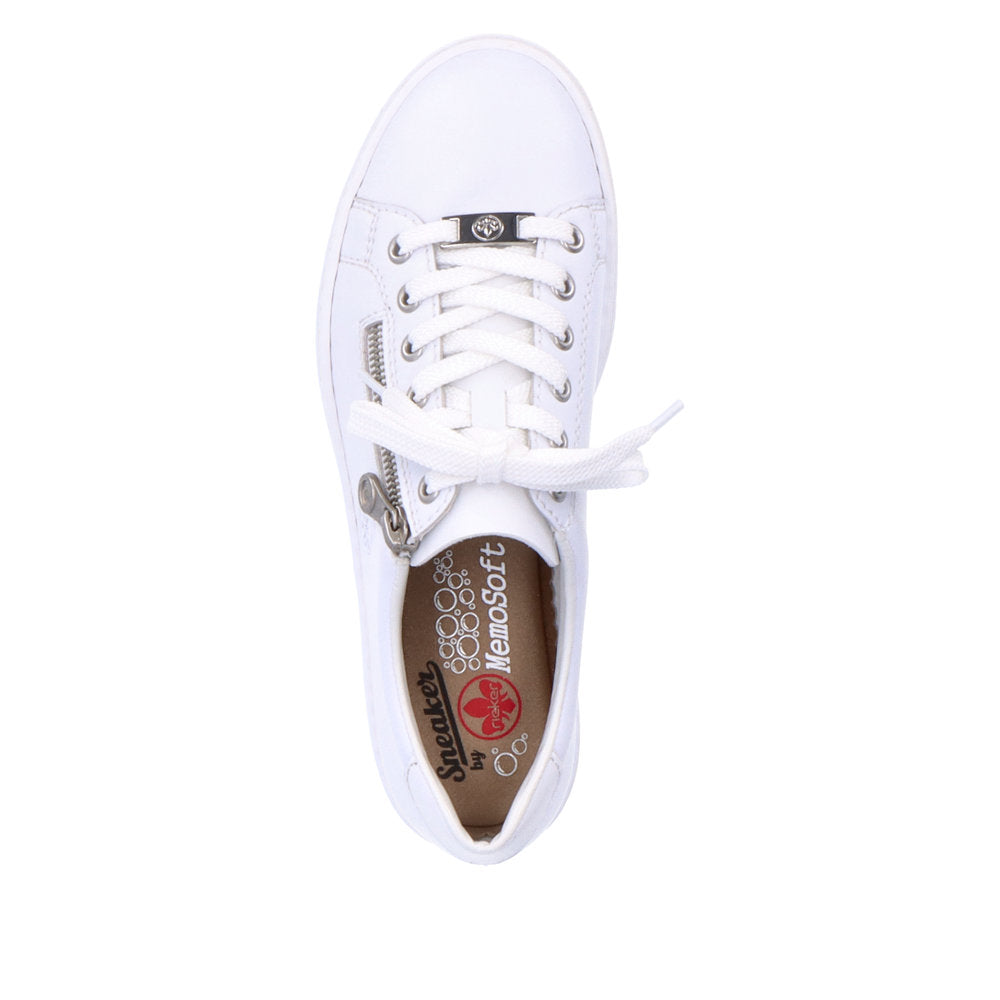 Rieker Women's Style L59L1 Athletic Lace-Up With Zip - White MFdDAIHE