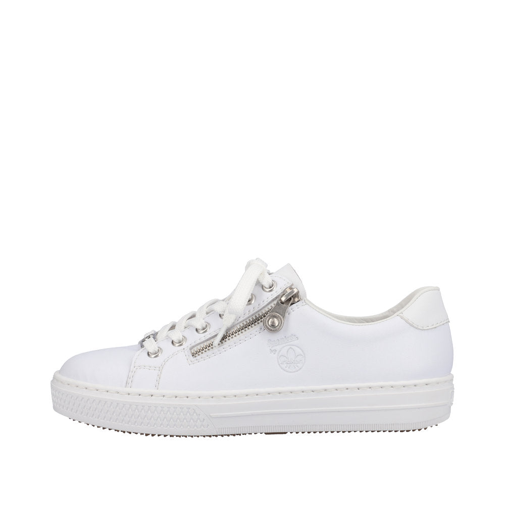 Rieker Women's Style L59L1 Athletic Lace-Up With Zip - White MFdDAIHE