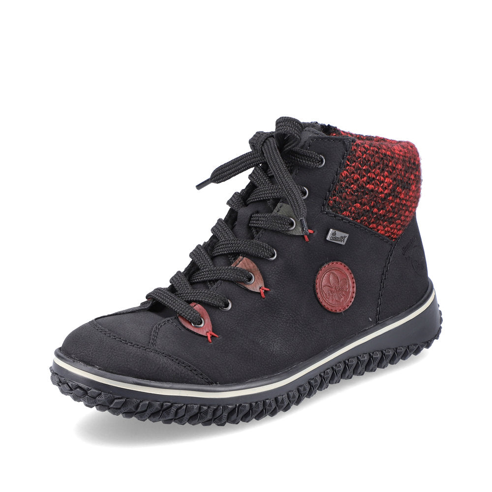 Rieker Synthetic Leather Women's Short Z4219 Ankle Boots - Black Combination