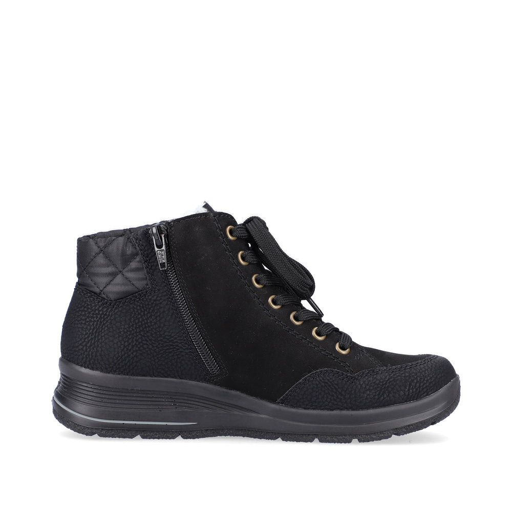 Rieker Synthetic Leather Women's Short L7701 Ankle Boots - Black 7txAQVzD