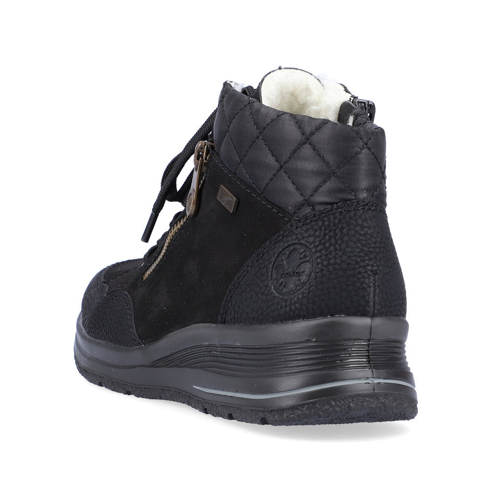 Rieker Synthetic Leather Women's Short L7701 Ankle Boots - Black 7txAQVzD